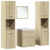5 Piece Bathroom Furniture Set Sonoma Oak Engineered Wood 3325010