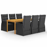 Garden Dining Set Black 3095291