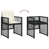 Garden Dining Set 5 pcs Black Poly Rattan 3380617