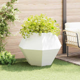 Planter White 100 x 100 x 80 cm Steel 884026