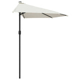 Garden Parasol with Aluminium Pole Sand 300x155 cm Half 44591