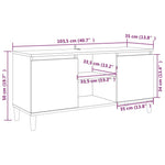 TV Cabinet with Solid Wood Legs Brown Oak 103.5x35x50 cm 813160