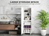 Tall Bathroom Cabinet, Freestanding Bathroom Cabinet with Adjustable Shelves and Double Doors T3398P343304