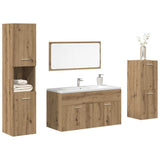 4 Piece Bathroom Furniture Set Artisan Oak Engineered Wood 3328590