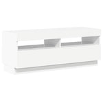 TV Cabinet with LED Lights High Gloss White 100x35x40 cm 804460