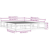 Bed Frame without Mattress White 135x190 cm Double Double Solid Wood 820837