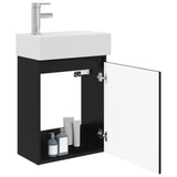 Bathroom Vanity Unit with Tap Black 45.5 x 22.5 x 84 cm 889462