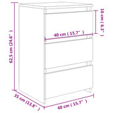 806219 Bed Cabinet Concrete Grey 40x35x62,5 cm Engineered Wood