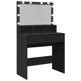 Dressing Table with LED Black 80x41x134.5 cm 848186