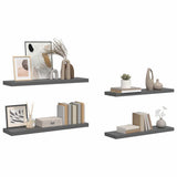 Floating Wall Shelves 4 pcs High Gloss Grey 90x23.5x3.8 cm MDF 323798