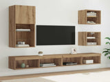 TV Wall Units with LED 5 pcs Artisan Oak Engineered Wood 3402951