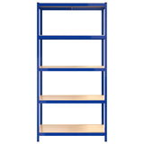5-Layer Shelves 2 pcs Blue Steel&Engineered Wood 3154195