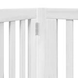 Dog Gate with Door Foldable 4 Panels White 320 cm Poplar Wood 352251