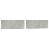 4 Piece TV Cabinet Set Concrete Grey Engineered Wood 3114609