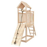 Playhouse with Climbing Wall Solid Wood Pine 3155867