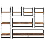 Wall Shelf Set 6 pcs Old Wood 100 x 25 x 30 cm Engineered Wood 882838