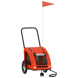 Pet Bike Trailer Orange and Grey Oxford Fabric and Iron 93970