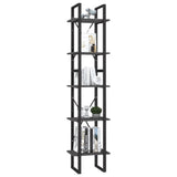 5-Tier Book Cabinet Grey 40x30x175 cm Pinewood 3081975