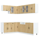 ZNTS 11 Piece Kitchen Cabinet Set Kalmar Sonoma Oak Engineered Wood 3314884