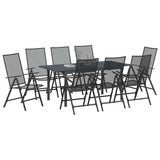Garden Dining Set 9 pcs Anthracite Powder-coated Steel 3378815