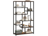 Seven-Tier Geometric Bookcase - Brown/Black T3398P423549