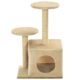 Cat Tree with Sisal Scratching Posts 60 cm Beige 170519