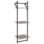 ZNTS 6 Piece Wall Shelf Set with Bars Grey Sonoma Engineered Wood 836271