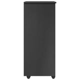 Rolling Cabinet Grey 34 x 39 x 93.5 cm Solid Pine Wood 42028366