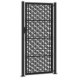 Garden Gate Black 100x200 cm Steel Cross Design 4101003