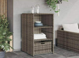 Garden Storage Cabinet Grey 50x55x115 cm Poly Rattan 365549