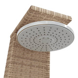 Outdoor Shower Beige 55x60x224 cm Poly Rattan and Acacia Wood 368211