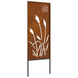 Garden Privacy Screen Rusty 50 x 140 cm Weathering Steel 876279