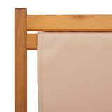 Folding Beach Chair Taupe Solid Wood Eucalyptus and Fabric 366565