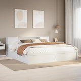Bed Frame without Mattress White 180x200 cm Super King Solid Wood Pine 3323408