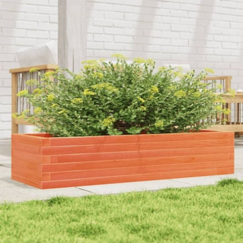 ZNTS Garden Planter Wax Brown 110x40x23 cm Solid Wood Pine 847230