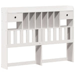 Bookcase Bed without Mattress White 135x190 cm Double Solid Wood Pine 3322925