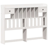 Bookcase Bed without Mattress White 135x190 cm Double Solid Wood Pine 3322925