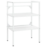 Bathroom Washbasin Frame with Built-in Basin White Iron 3101374