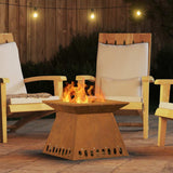 Fire Pit Brown 48 x 48 x 40 cm Weathering Steel 858923