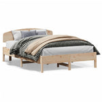 ZNTS Bed Frame without Mattress 160x200 cm Solid Wood Pine 3207201