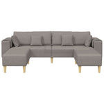 Fabric Sofa with Cushion 3 pcs Taupe 208 cm Fabric 3335167