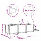 Garden Planter 3 pcs Black 120 x 40 x 37.5 cm Plastic 42002846