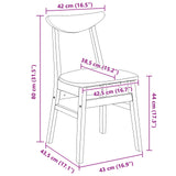 Dining Chairs 2 pcs Natural 42 x 47.5 x 81 cm Solid Rubber Wood 42020437