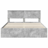 Bed Frame with Drawer Concrete Grey 160 x 200 cm Engineer Wood 3410689