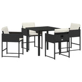 Garden Dining Set 5 pcs Black Poly Rattan 3380713