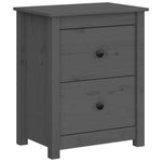 ZNTS Bedside Cabinets 2 pcs Grey 50x35x61.5 cm Solid Wood Pine 813684