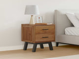 Bedside Table Natural 40 x 35 x 55 cm Solid Teak Wood 42017951
