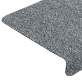 Stair Mats Self-adhesive 15 pcs 65x21x4 cm Light Grey Rectangular Edge 134564