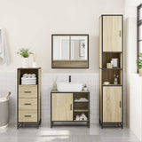 3 Piece Bathroom Furniture Set Sonoma Oak Engineered Wood 3301116
