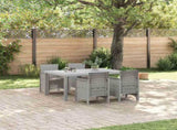 Garden Dining Set 5 pcs Light Grey Polt rattan 3378708